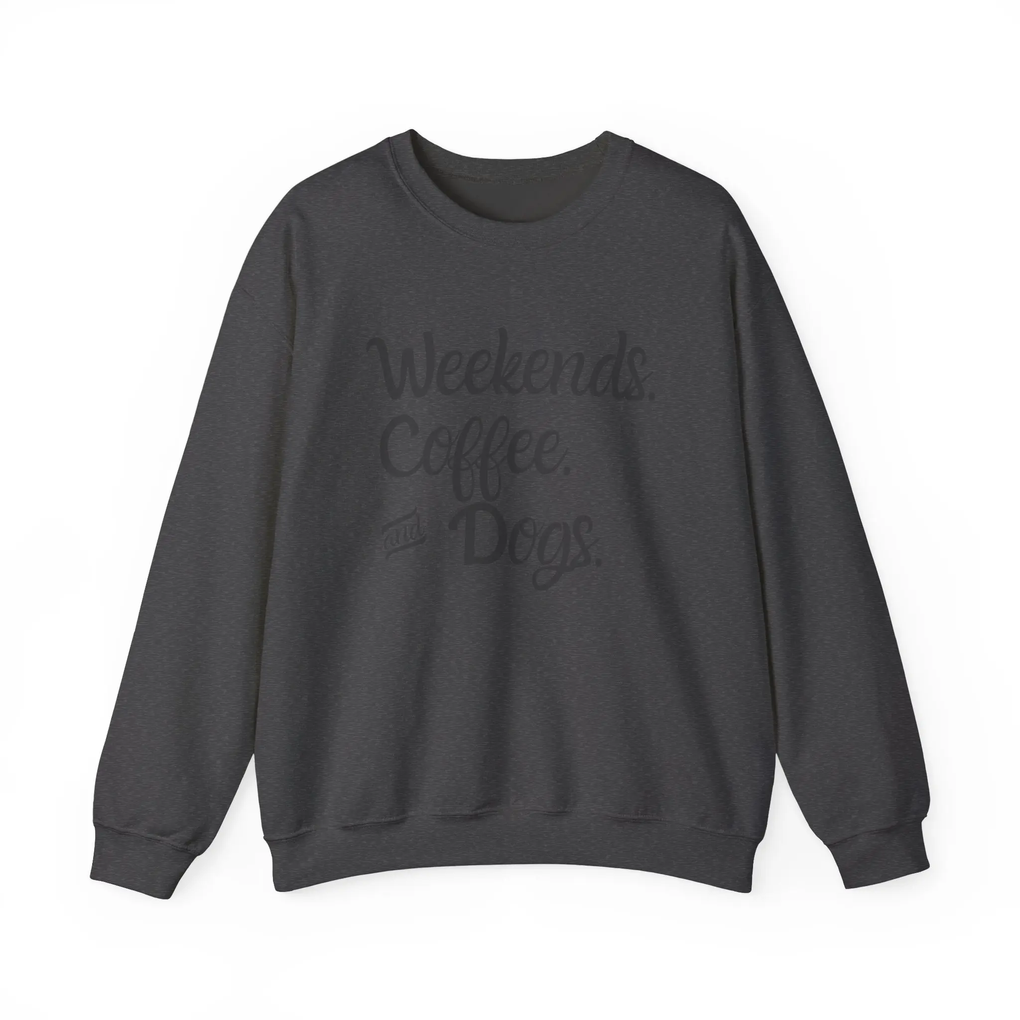 Crewneck Women's Pullover Long Sleeve Sweatshirt in Dark Gray/Dark Heather - Your Cozy Trio Essentials, Classic Style, Soft Fabric
