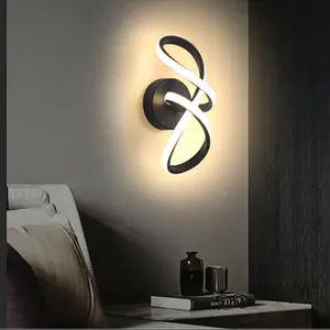 LED “8” Shape Wall Light ,Electrical Wiring, Creative Aluminum Silicone Strip Design, White & Warm Light Options, For Bedroom, Hallway, Living Room, Entryway, Study, Interior Decorative Lighting Fixture