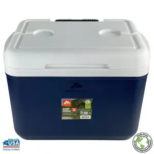 30 Quart Hard Side Wheeled Cooler, 42-Can Capacity, Blue