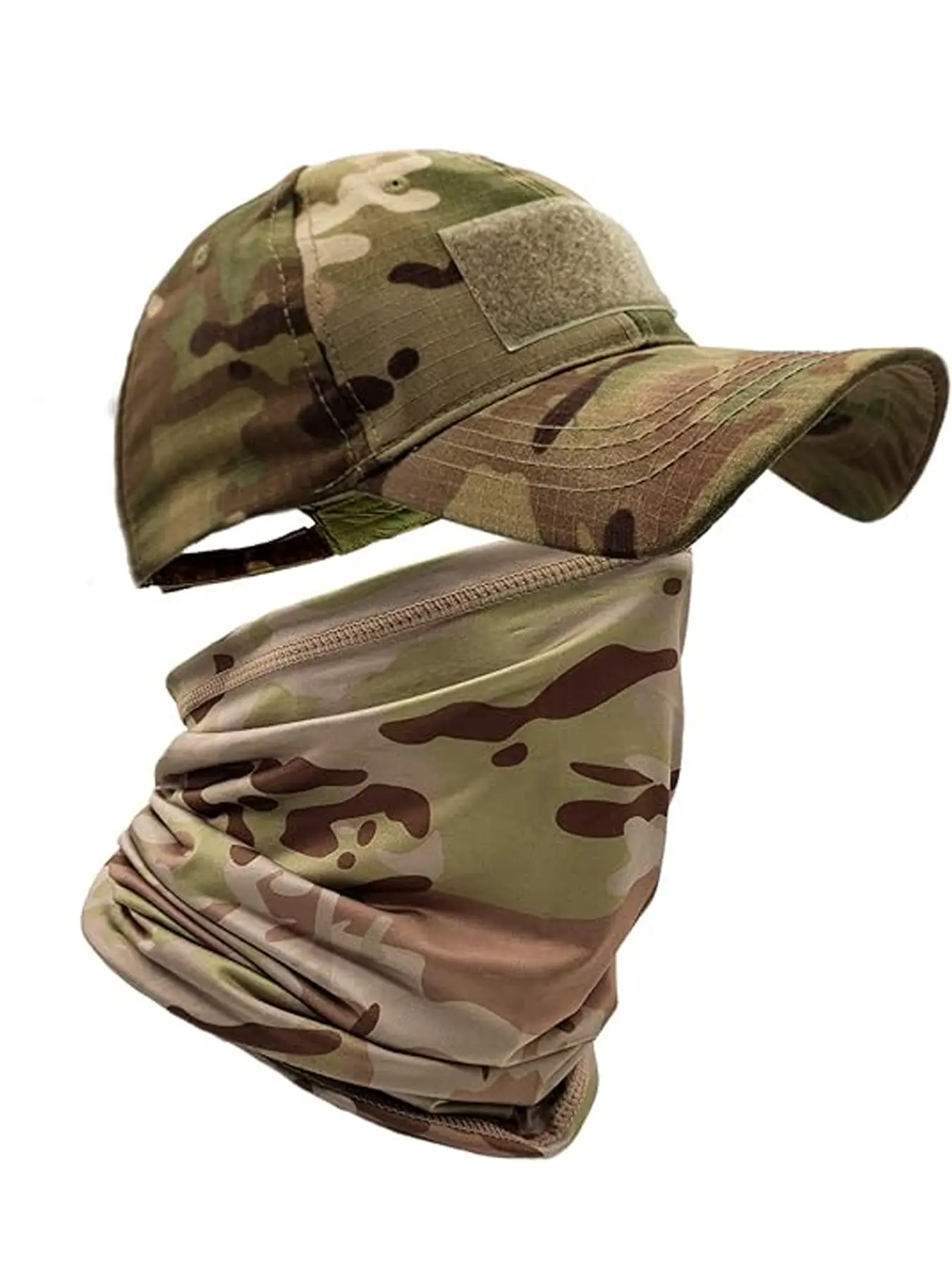Camo Hats for Men with Cooling Sun UV Neck Gaiter Military Tactical Hunting Solar Camouflage Hat for Running Hiking Sports Hat Baseball Cap