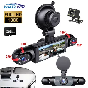 4-Channel 1080P Multi-Lens Dashcam with 64GB Storage, 360° View, IPS Screen, 24H Full Loop Record, Parking Monitoring, Multiple View Modes Car Driving Recorder (Model L7X9)
