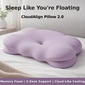 CloudAlign Pillow 2.0 - Upgraded 3‑Zone Ergonomic Pillow, Cloud‑Like Cooling & Breathable Memory Foam for Neck Discomfort, Side, Back & Stomach Sleepers