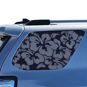 2pcs 42x90cm Universal Rear Side Window Flower2 Decal Sticker, Matte Black