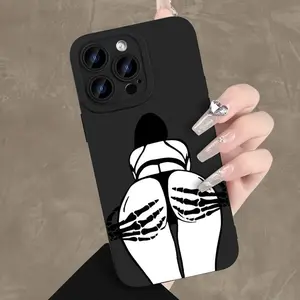 Skeleton Hand Girl Design Phone Case, Full Body Shockproof Phone Protective Cover, Fashion Phone Accessories Compatible with iPhone17 16 15 14 13 12 11 Pro Max Plus , Casing