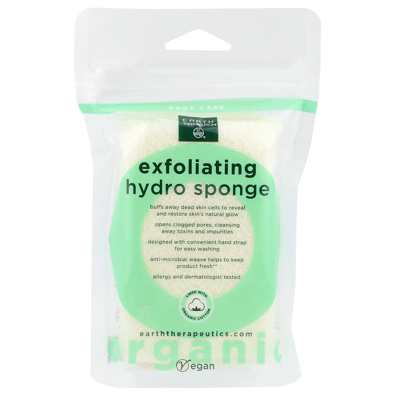 Earth Therapeutics Organic Exfoliating Hydro Sponge, 1 Sponge