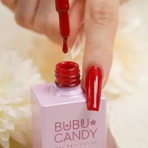 BUBU CANDY-US One Step Gel Nail Polish,15ml-One Step Red,HEMA-Free,Vegan & Non-Toxic,UV/LED Lamp Required, Long-Lasting Over 28 Days, At-Home Manicure Kit,Quick-Drying DIY Nails Nail Art, Liquid gel nails,Trendy nail art