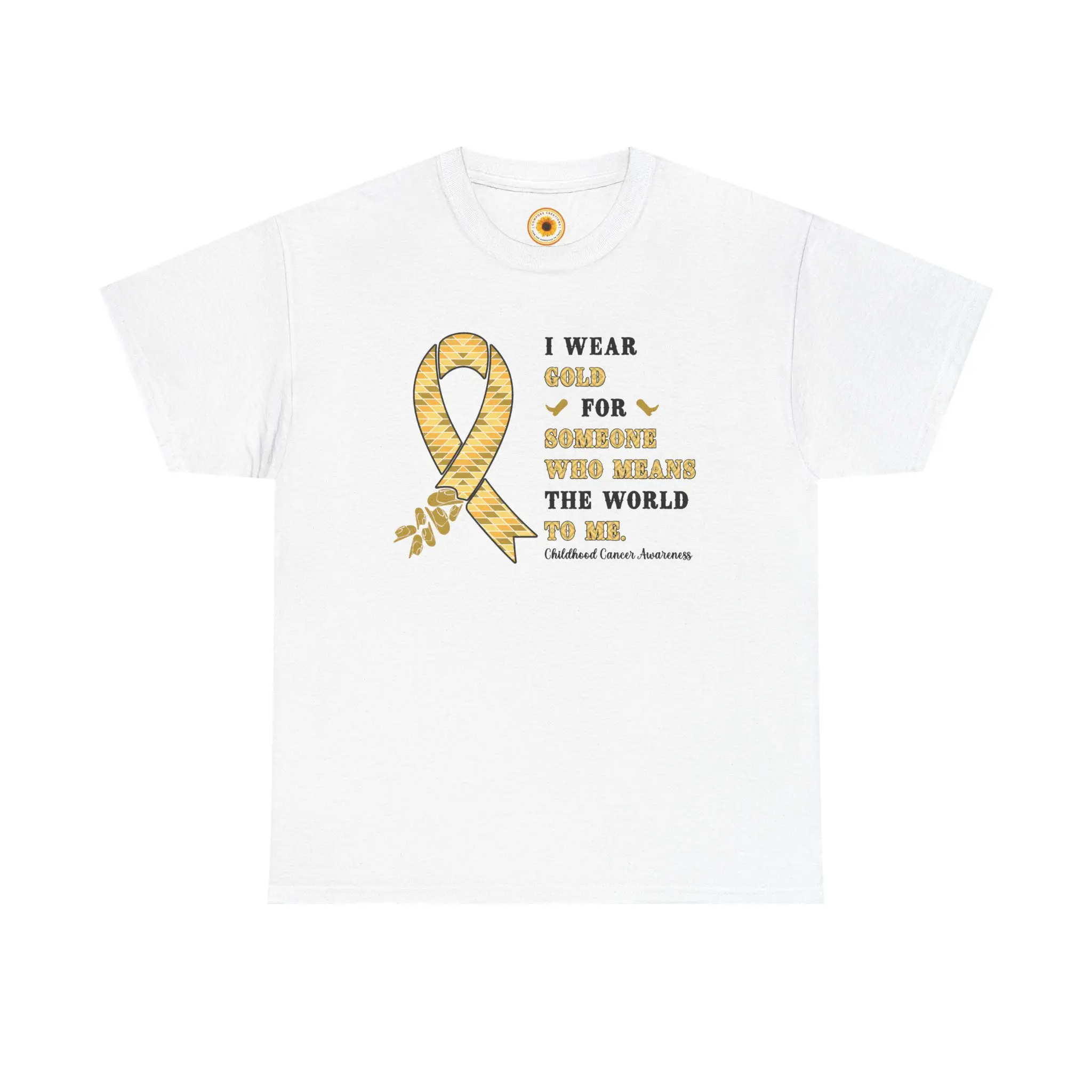 Childhood Cancer Awareness Aztec Tee, Gold Ribbon Awareness Tee for Loved Ones, Support T-Shirt, Gift for Caregivers, Customizable Cotton Tee, Casual Everyday Wear, Cancer [...]