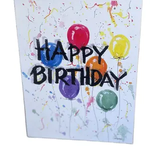 Handpainted Birthday Cards (Printed) - 5”x7” White Card with Hand Lettered Design