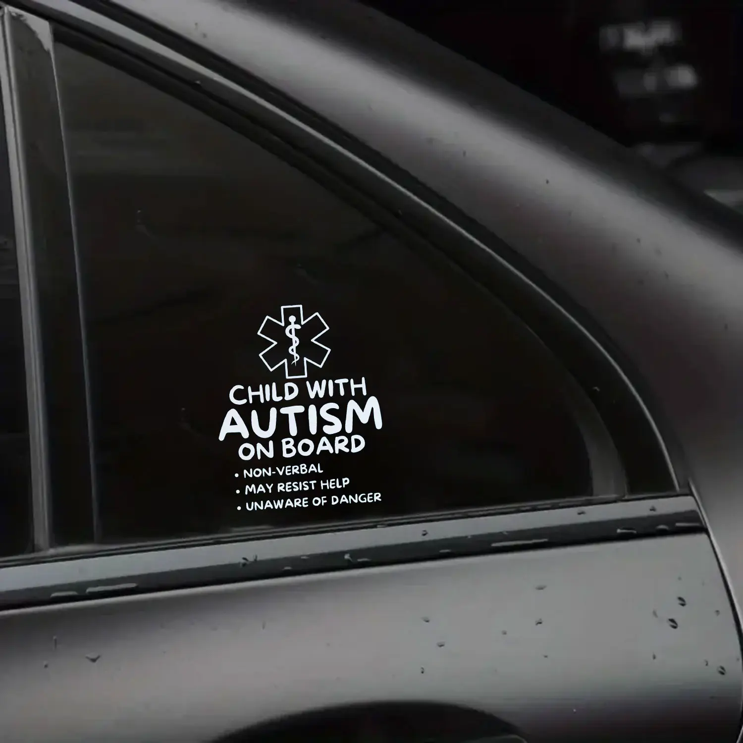 Autism Awareness Sticker Autistic Child On Board Medical Alert Vinyl Decal for Car Window Bumper Safety Awareness Support Sticker