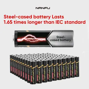 NANFU AA/AAA 96/72/56/36/20/12 Alkaline Batteries High-Performance Double A Triple A Batteries for Home and Office,10-Year Shelf Life,1.5V Non-Rechargeable Single Use