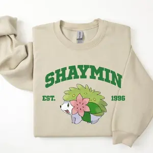 Shaymin T-Shirt, Sweatshirt, Hoodie, Pkm Characters Shirt, Anime Shirt, Unisex Sweater Pullover Tee, Gift for Anime Lovers