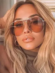 Unisex Vintage Aviator Sunglasses, Trendy Casual Top Bar Design Sun Protection Sunglasses for Everyday Use, Fashion Accessories for Outdoor Activities