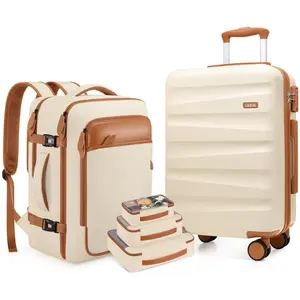 UKEIN 5-Pcs Luggage Set 20” Carry On Suitcase with Travel Backpack, Durable Hardshell Luggage for Men and Women