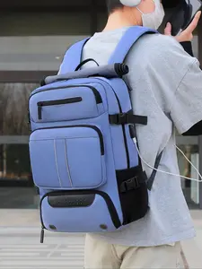 Casual Plain Zipper Backpack, Large Capacity Travel Backpack, Outdoor Travel Backpack, Computer Bag, Luggage Bag