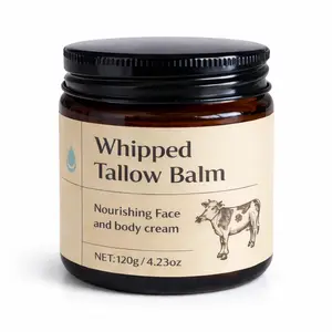 Whipped Tallow Balm – Grass Fed Beef Tallow Moisturizer for Face & Body, Natural Hydrating Skin Cream for Dry Sensitive Skin, 4.23 oz (120g)