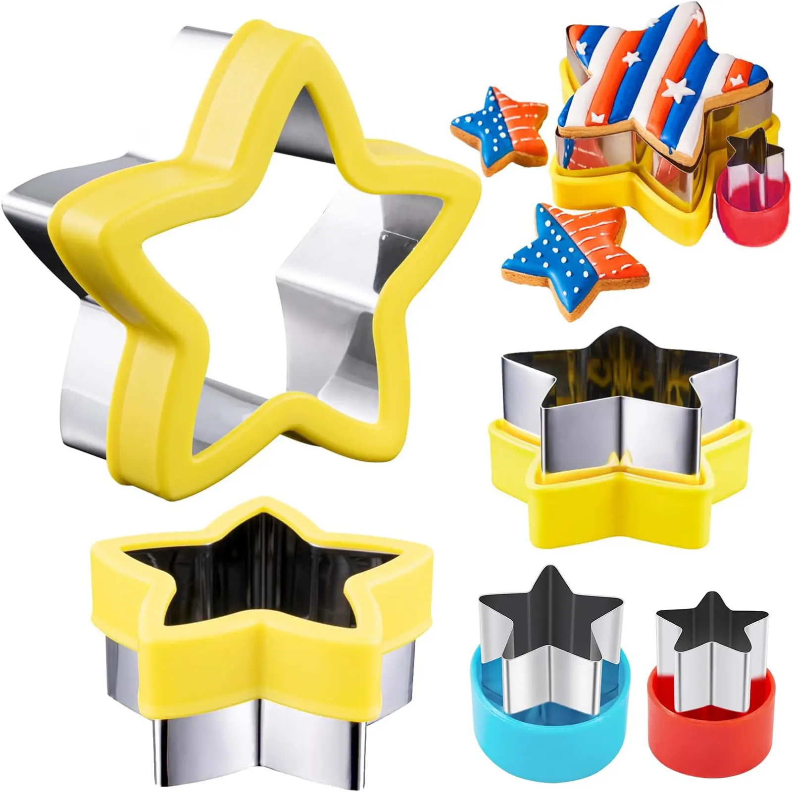 Multi-Shape Sandwich Cutter and Sealer - Crustless Bread Cutting Tool with Heart, Star, Unicorn, Dinosaur, Butterfly Animal Shapes, Portable Kids' DIY Food Mold, Lunch Bento Box Accessory (Indoor Recreation Gear), Diy Food Molds, Set