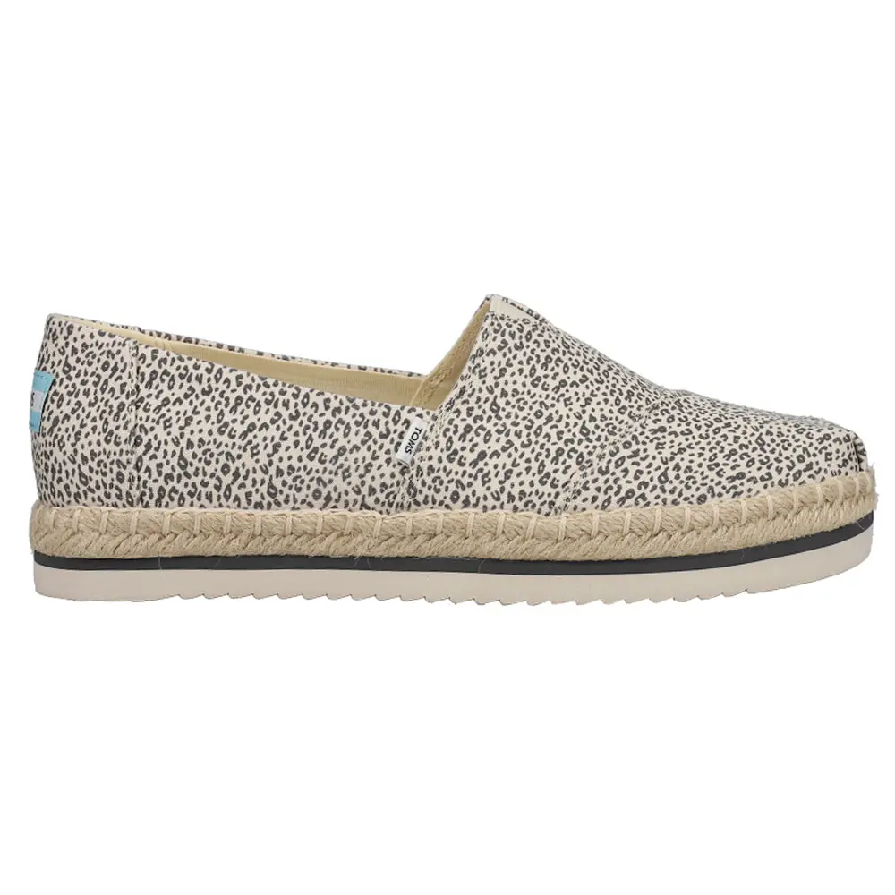 TOMS Womens Alpargata Rope Espadrille Slip On Flats Casual - Brown, Off White