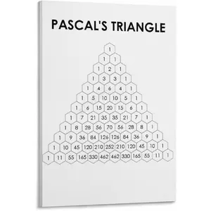 Pascals Triangle Mathematics Education Art Poster (3) Canvas for Living Room Bedroom Decor 20x30inch(50x75cm) Frame-style Colorful Ornaments