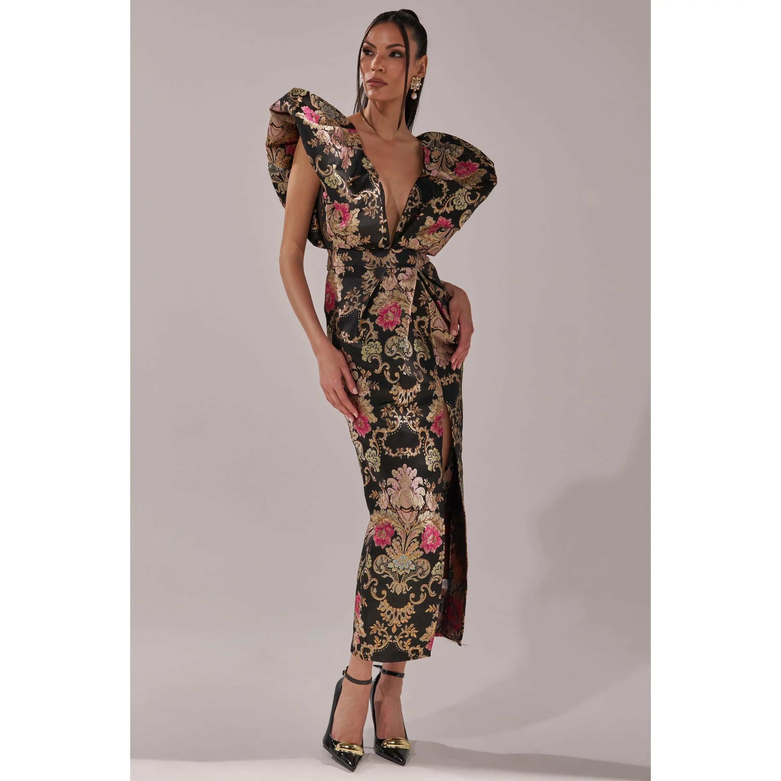 BEST DRESSED BROCADE MAXI DRESS