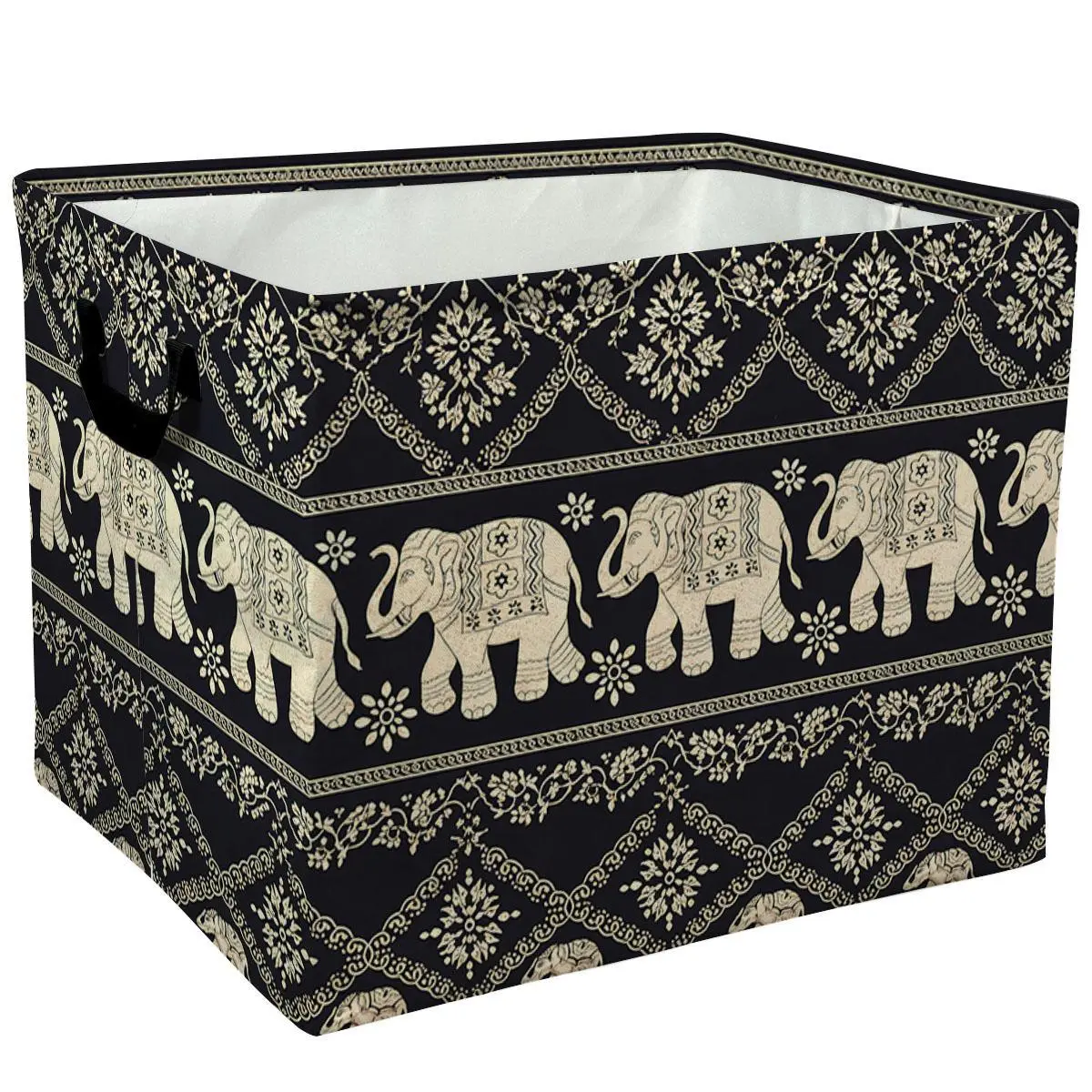 Indian Elephant Print Storage Baskets Storage Boxes Home Decor Storage Clothes Organization And Storage Home Decor Storage Holiday Gifts，Organizer For Toys，Books，Laundry Baskets