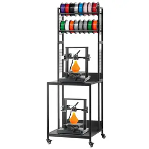 3D Printer Filament Storage Rack, 4-Tier Durable Printer Stand With Integrated Organization Shelf Cable Management, Easy-Access Filament Holder, Anti-Slip Feet, Mounting Options, Compatible With Most Desktop 3D Printers And Spools