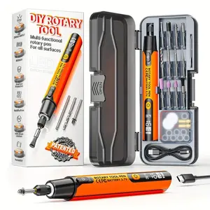 39-piece USB power tool set for polishing, electric angle grinder, cordless drill bit, USB rotary drill kit for polishing and grinding — multiple speeds for wood, metals, and gemstones.