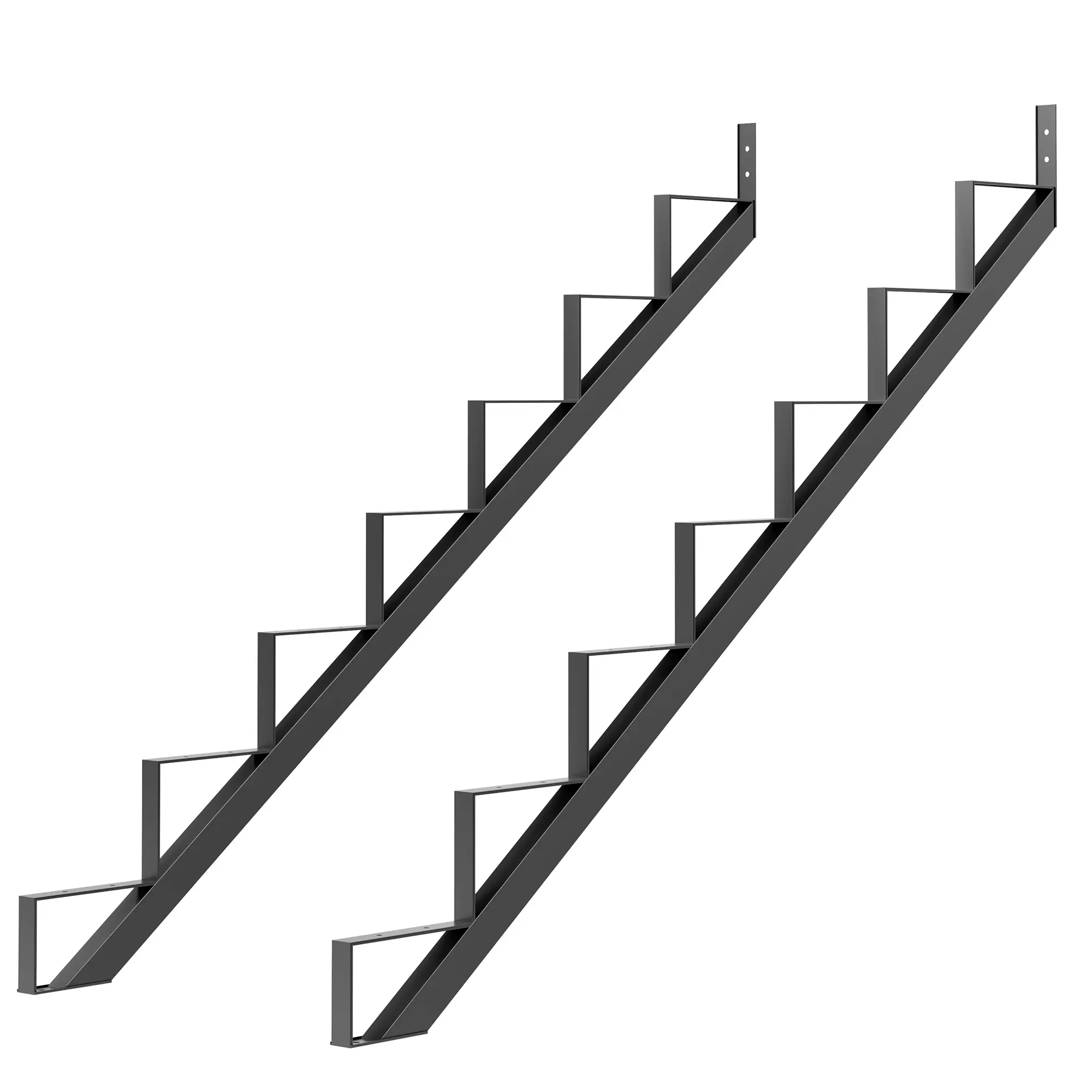 Garvee Heavy-Duty Steel Stair Stringers, Reinforced Metal Stair Risers with Support Legs, Indoor & Outdoor Applicable, Multiple Step Configurations, Durable Construction for Residential and Commercial Stairs