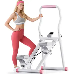 Soges Folding Stair Stepper Machine for Home Gym, Vertical Cardio Climbing Exercise Machine for Full-Body Workout with Adjustable Handlebar & Pedals, Indoor Climber Stepper Equipment Fitness Exercise