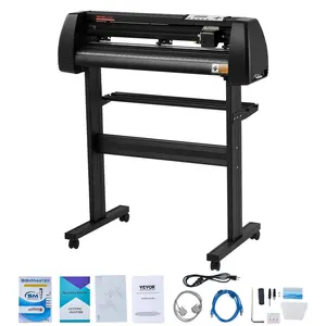 Father's Day Gift VEVOR Vinyl Cutter Machine, 28in / 720mm, LED Plotter Printer, Precise Manual Positioning, Softwares Support MAC and Windows Systems, Adjustable Force and Speed, Floor Stand for Making Sign Label
