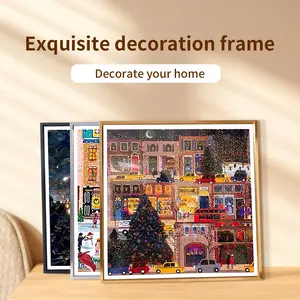 40 * 40cm Aluminum Alloy Diamond Painting Frame, Metal 40 * 40cm Diamond Painting Frame, Suitable For 40 * 40cm/15.57 * 15.57in, Large Frames, Transparent Panel Black Back Panel, With Wall Hook, Screwdriver, Steel Nail Set