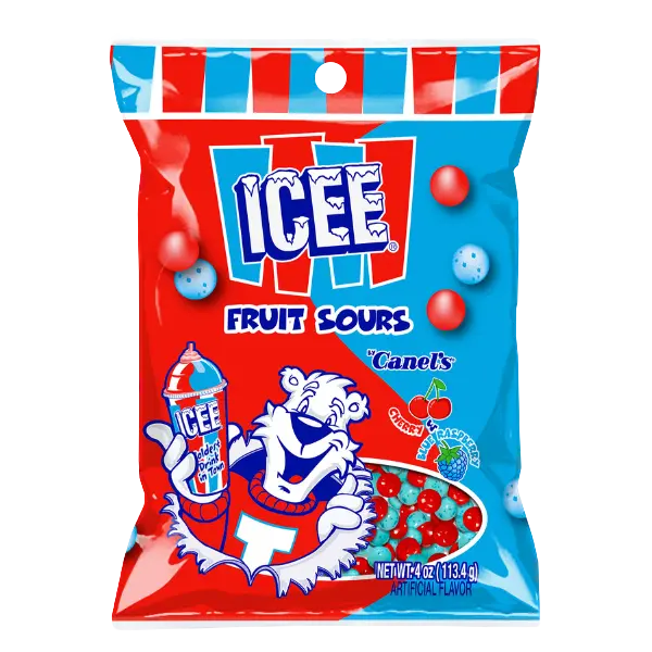 Canel's ICEE Fruit Sours Cherry/Blue Rasberry 4oz (05911)