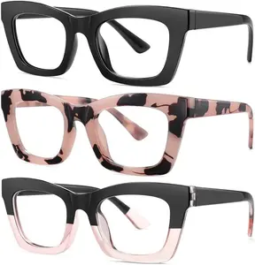 3 Pack Glasses for Women Men Beautiful Frames