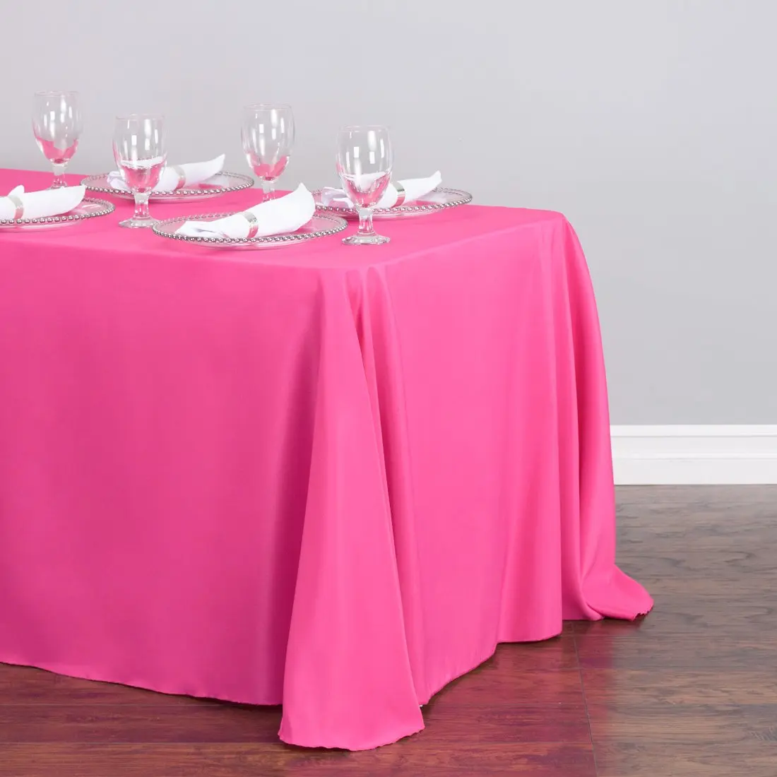 LTC LINENS Rectangle Polyester Tablecloth (90x156 in) - Household Kitchen Linen for Banquet, Events