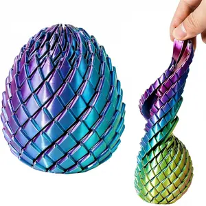 Twisty Fidget Egg, 3D Printed Slippery Egg Fidget, Easter Dragon Eggs, Easter Basket Stuffers Essentials,Stress Relief Desk Fidget Toy for Adults,3D Easter Egg Hunt Supplies, Handheld