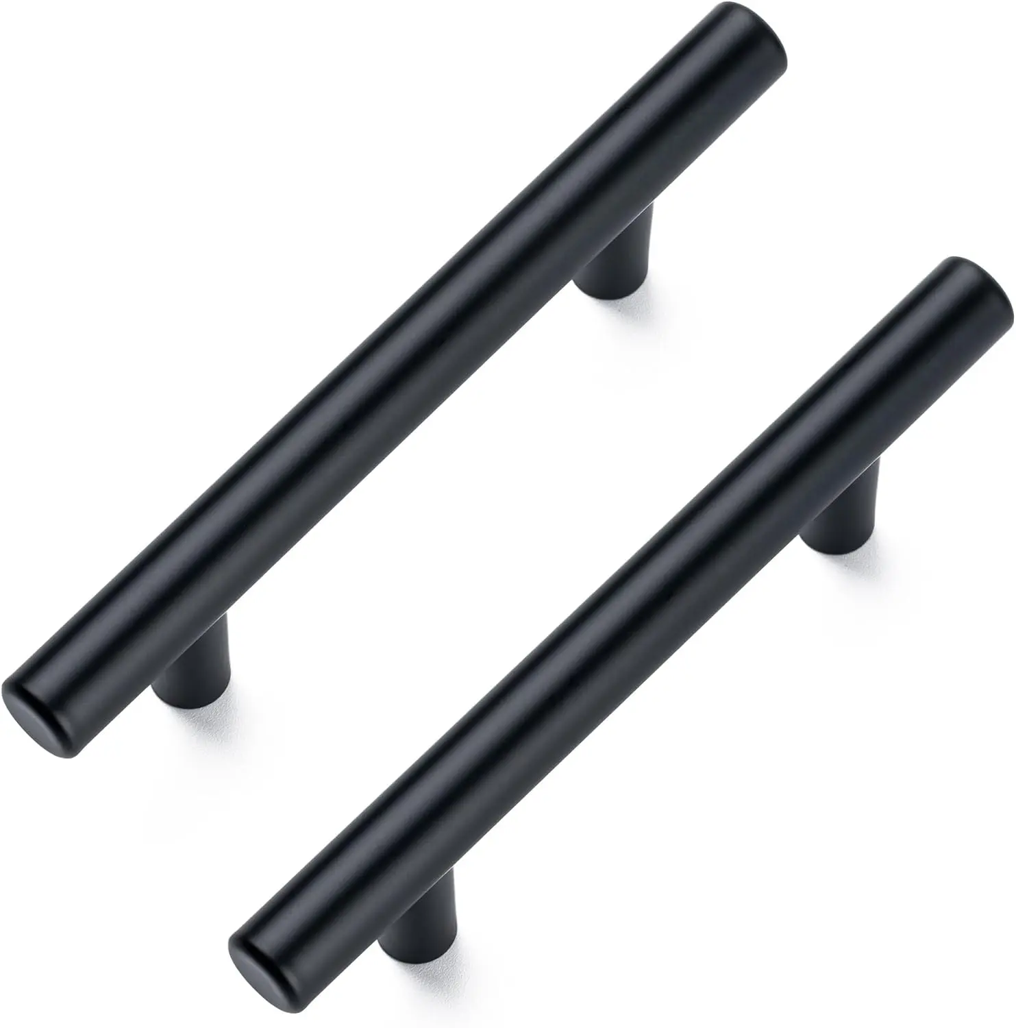 10-Pack Matte Black Stainless Steel Cabinet Knobs and Pulls - 5in Length, 3in Hole Center, 5x1.25in Arc Shape Contemporary Pull Handle, Universal Indoor Door Handles for Kitchen, Bathroom Cabinets & Drawers