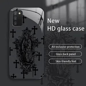 Suitable for [Galaxy A03s] New high-end Virgin Mary image glass mobile phone case New business simple explosion-proof glass mobile phone case Affordable environmentally friendly anti-fall and anti-fingerprint 995