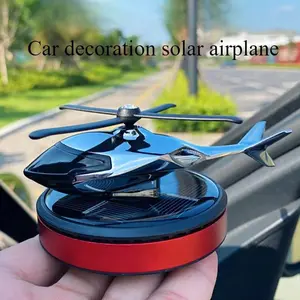 High-End New Car Ornament High-End Solar Energy Airplane Decoration Solar Energy Vehicle Perfume Rotating Accessories Inside Light Fragrance Men's Car Aroma Diffuser Car Interior Diffusers