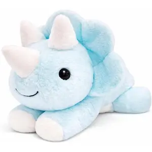 24" |   5 Pounds Blue Dinosaur Weighted Stuffed Animals with Unscented Microwavable Heating Pad, Cute Coolable Heatable Weighted Plush Warm Gift for Kids & Adults