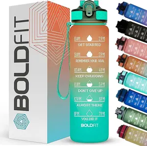 Boldfit Sipper Water Bottle with Motivational Time Markers | For Kids, School Boys, Girls, Sports Water Bottles for Gym with Measurement BPA Free Water Bottles