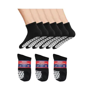 DIAMOND STAR Diabetic Socks for Men & Women - 12 Pairs, Cushioned Quarter Cotton with Non-Binding Loose Top, Therapeutic Grip for Healthy Blood Circulation - Fit Menswear Smooth Knit