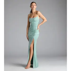 Kehlani Formal Floral Lace Slit Mermaid Dress