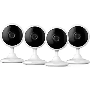2K Home Security Camera, Indoor Camera for Dog/Pet/Elder/Baby Monitor, Smart Phone App Siren, 2-Way Audio, Advanced Motion Detection Night Vision, 4pcs，SD/Cloud Storage, Alexa Compatible