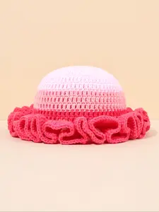 Handmade Crochet Hollow Knitted Cap, Fitted Plain Design, Casual Style for All Seasons, Perfect for Daily Wear & Fashion Accessory, Knit Hats