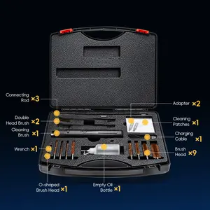 Universal firearm cleaning kit, suitable for all calibers of shotguns, rifles, and handguns, with brass rods and a portable case, ideal for cleaning shotguns. Gunshot