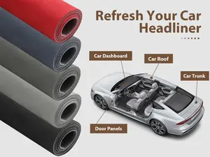 Suede Headliner Foam Fabric Upholstery (3mm) – Car Roof Liner Replacement & Boat Interior Renovation Material Sold by Yard ceiling with  Foam  Backing synthetic