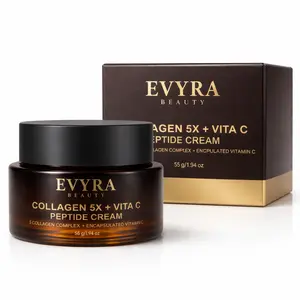 Evyra Collagen 5X + Vita C Peptide Cream – Brightening Face Moisturizer with Encapsulated Vitamin C, 7 Peptides, Ceramides & Antioxidants – Firming, Hydrating Anti-Aging Cream for Radiant Skin