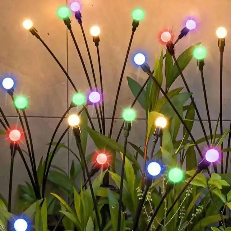 Wind-Driven Firefly Solar LED Ground-Inserted Lamp, 1 Count IP65 Waterproof Outdoor Post Light, Decorative for Garden Patio Yd, Solar Outdoor Lights