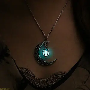 2026 Explosive Luminous Moon Pumpkin Creative Necklace Mother's Day Women's Neck Chain Alloy Clavicle Chain