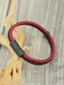 Men's Magnetic Clasp Jewelry Bracelet, Handmade Dragon Scale Weave Rope, Outdoor Surfer Style, Versatile Accessory for Men, Fashionable Bracelet