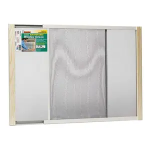 21 - 37 in. W x 18 in. H Clear Wood Frame Adjustable Window Screen